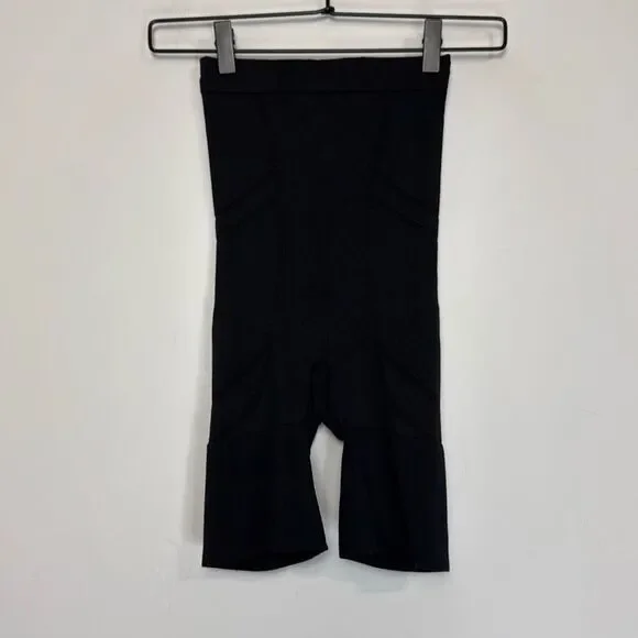 Spanx Black Slim Cognito High Waist Mid Thigh Shorts S - Picture 2 of 6